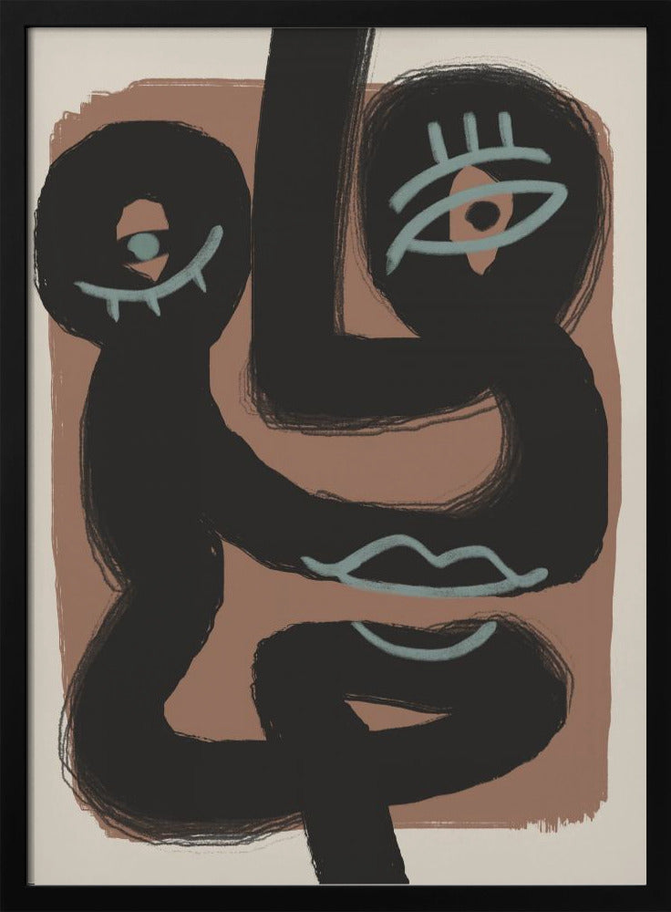 Abstract Zwart Portretpaar | Poster
