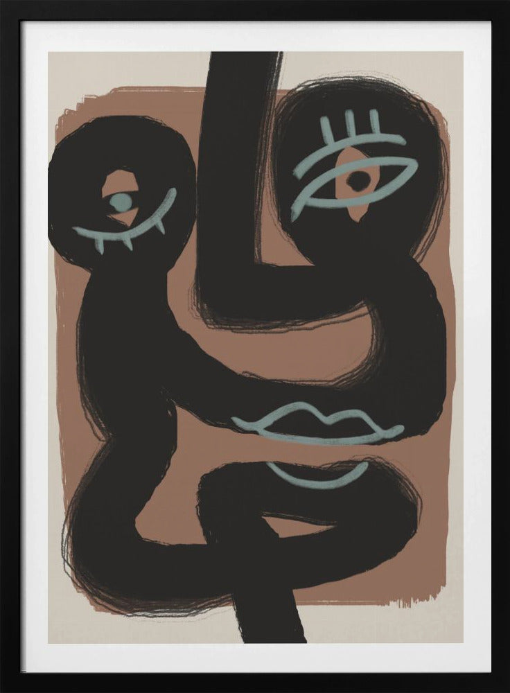Abstract Zwart Portretpaar | Poster