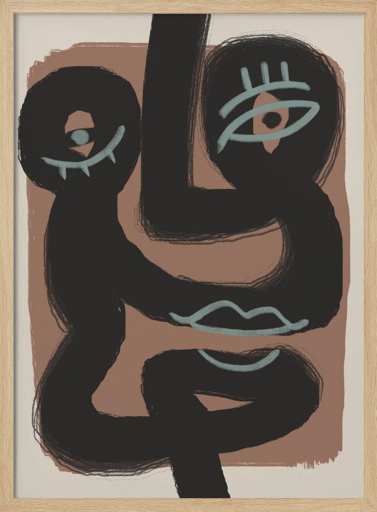 Abstract Zwart Portretpaar | Poster