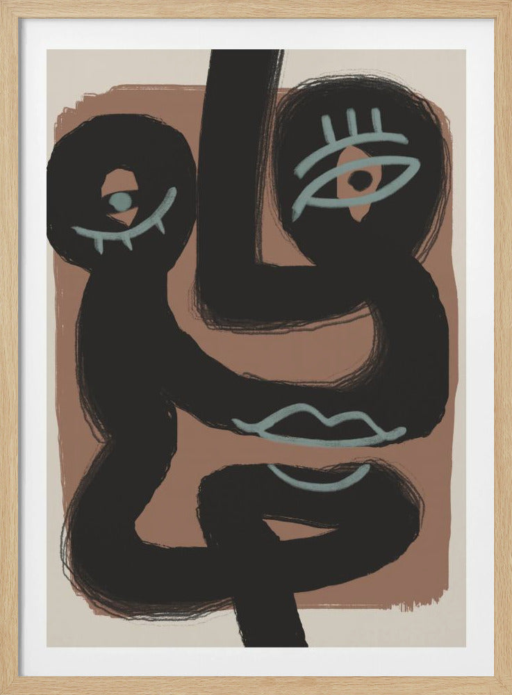 Abstract Zwart Portretpaar | Poster