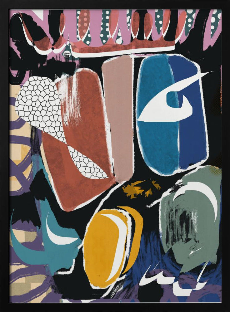 Speelse kiezelsteen abstract | Poster
