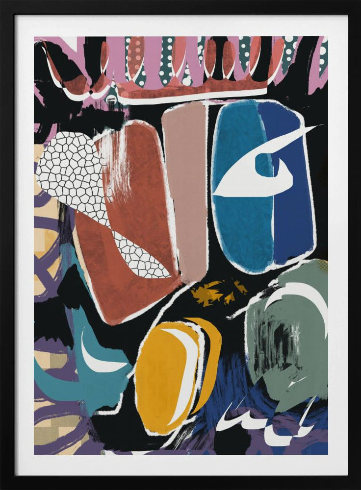 Speelse kiezelsteen abstract | Poster