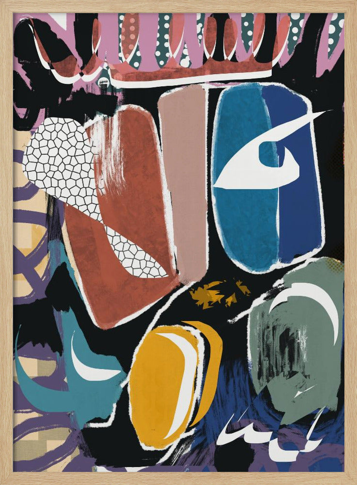 Speelse kiezelsteen abstract | Poster