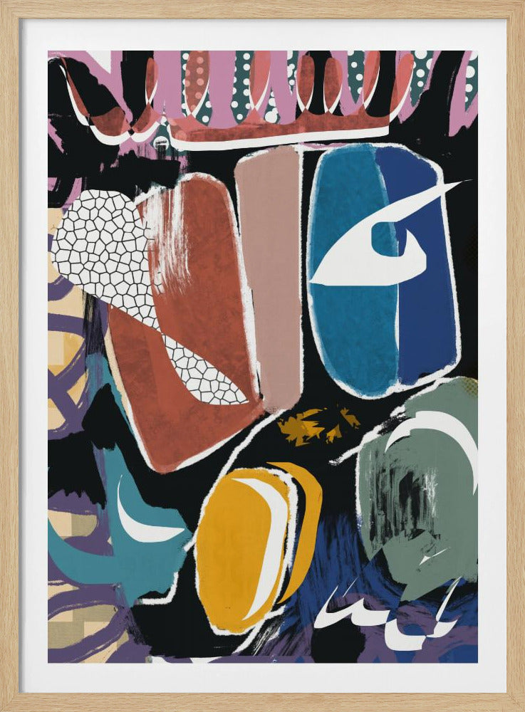Speelse kiezelsteen abstract | Poster