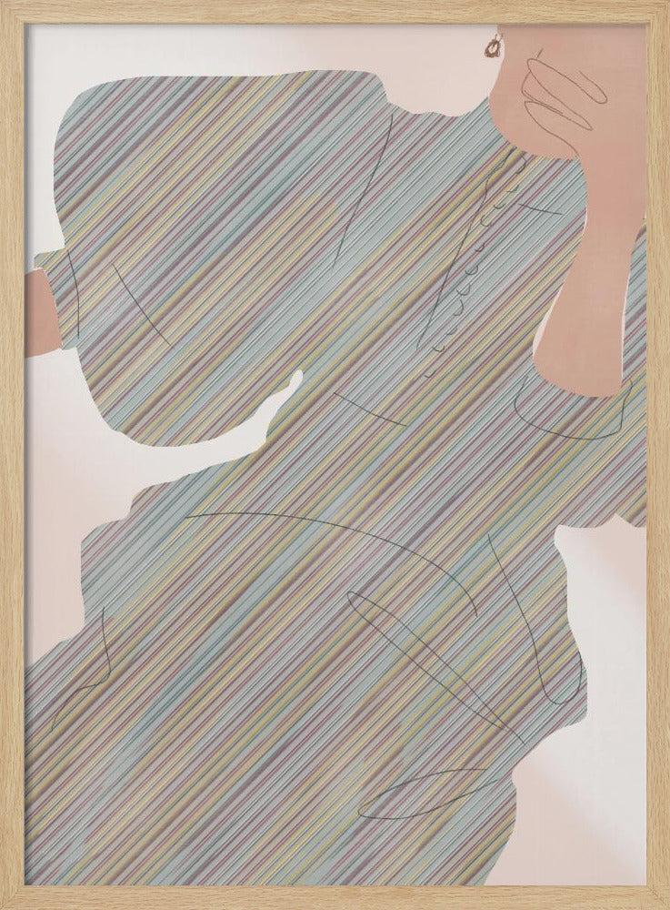 Gestreepte elegantie | Poster