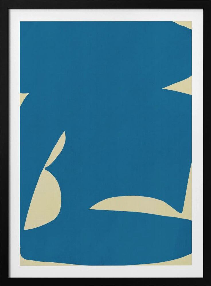 Abstracte blauwe vorm | Poster