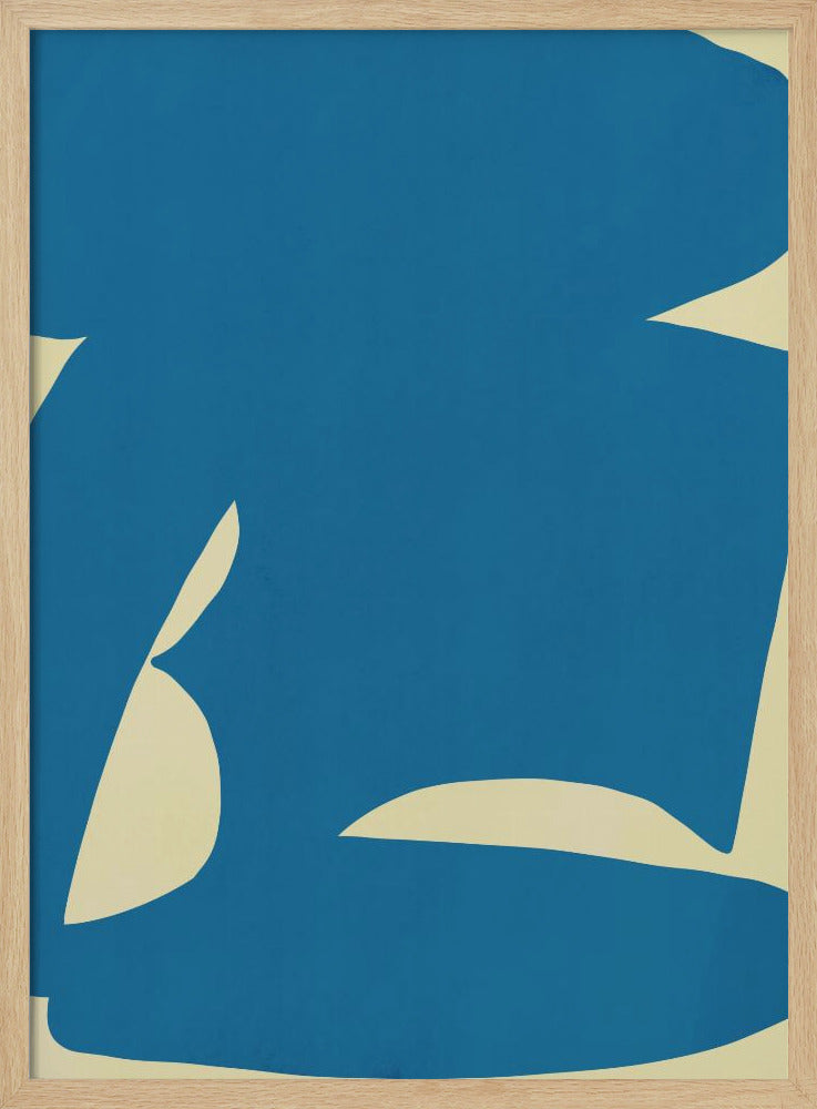 Abstracte blauwe vorm | Poster