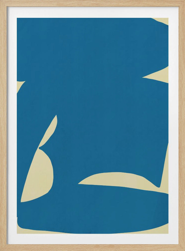 Abstracte blauwe vorm | Poster