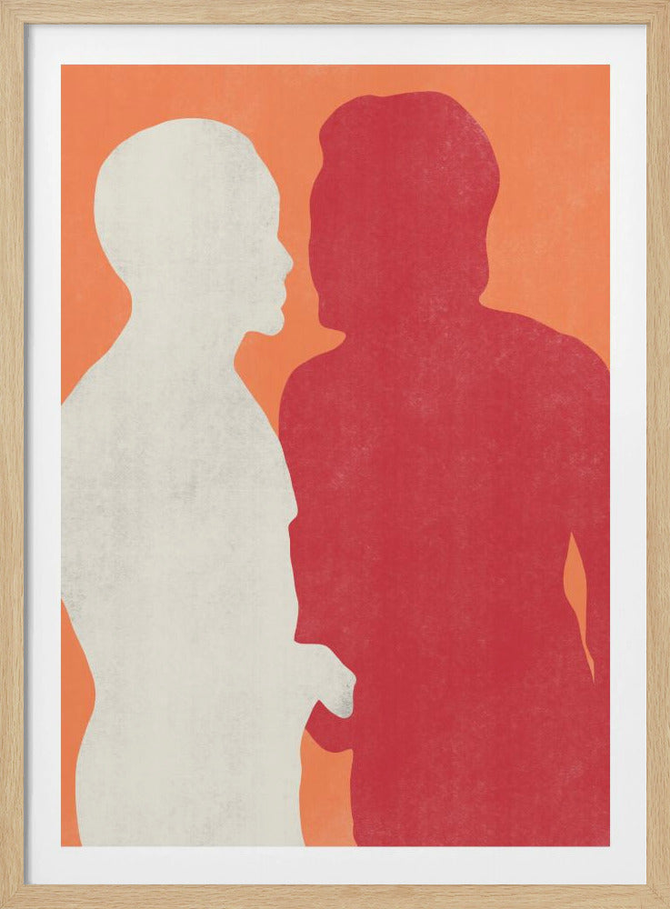 Silhouetten van twee figuren | Poster