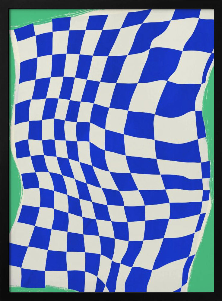 Blauw ruitpatroon | Poster