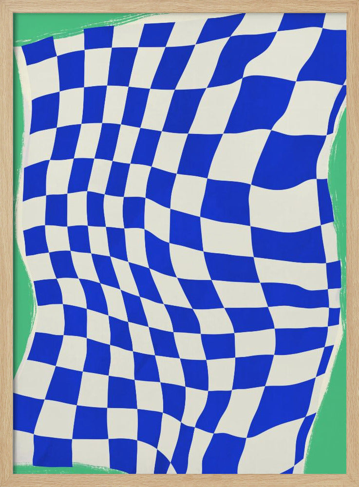 Blauw ruitpatroon | Poster