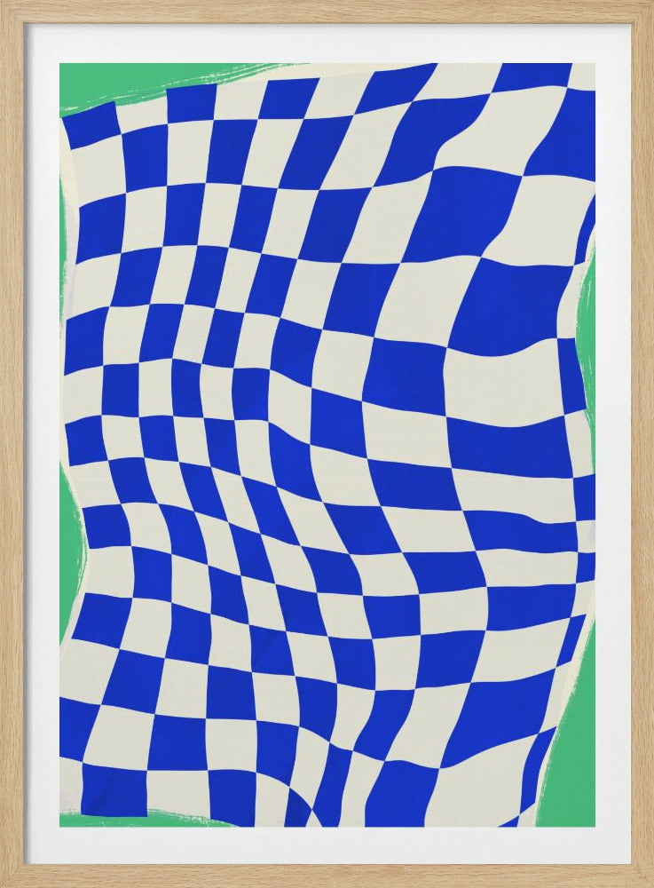 Blauw ruitpatroon | Poster