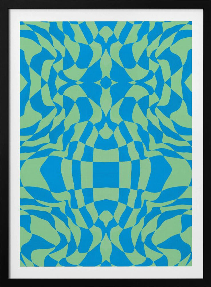 Coole kleuren Warp Checkers | Poster