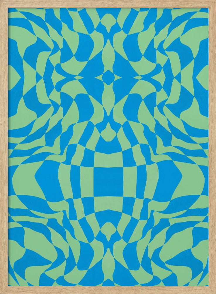 Coole kleuren Warp Checkers | Poster
