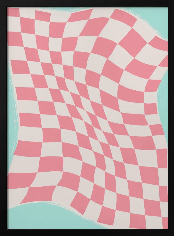 Geribbelde geblokte golf | Poster