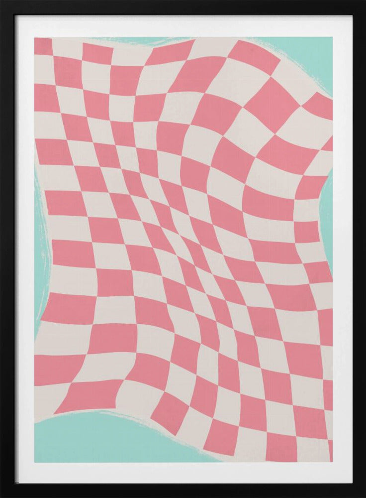 Geribbelde geblokte golf | Poster