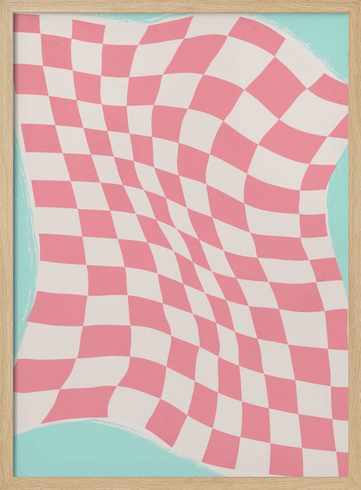 Geribbelde geblokte golf | Poster