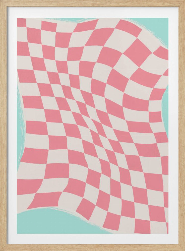 Geribbelde geblokte golf | Poster