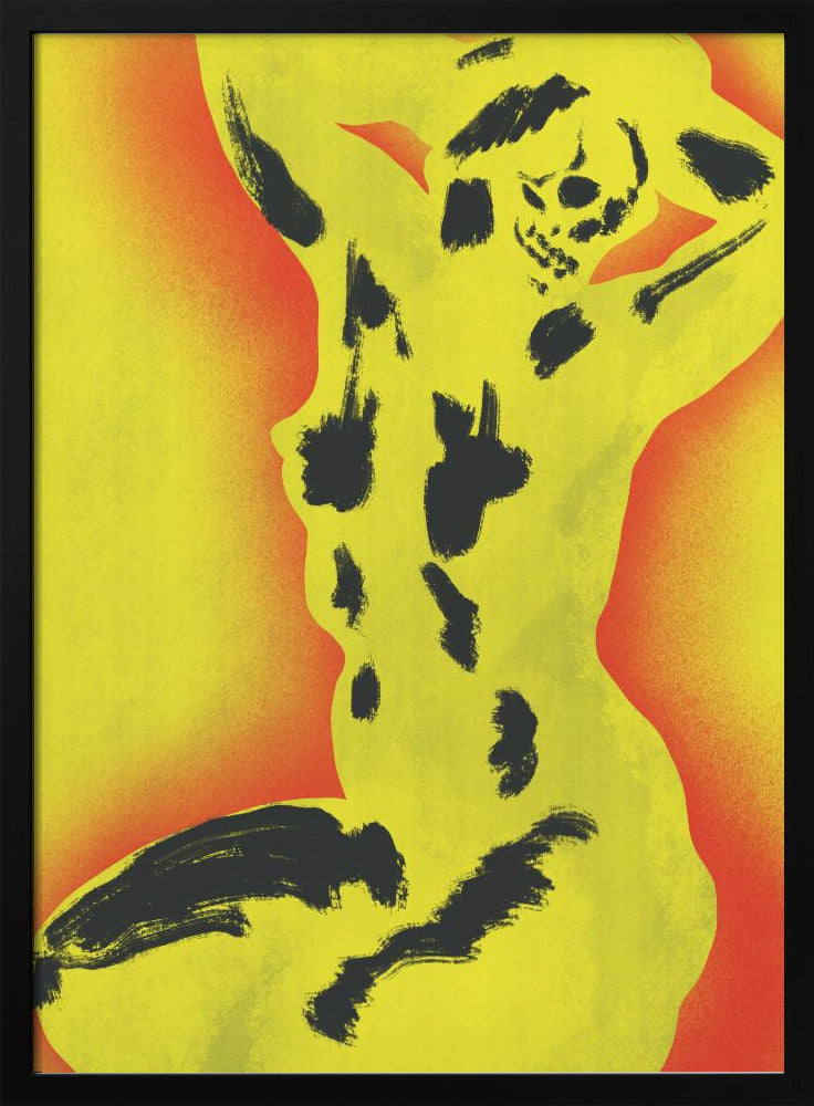 Gele schedel naakt | Poster