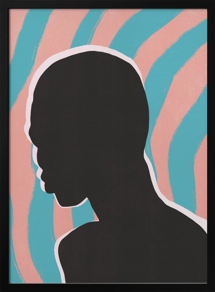 Anoniem portret in neonlicht | Poster