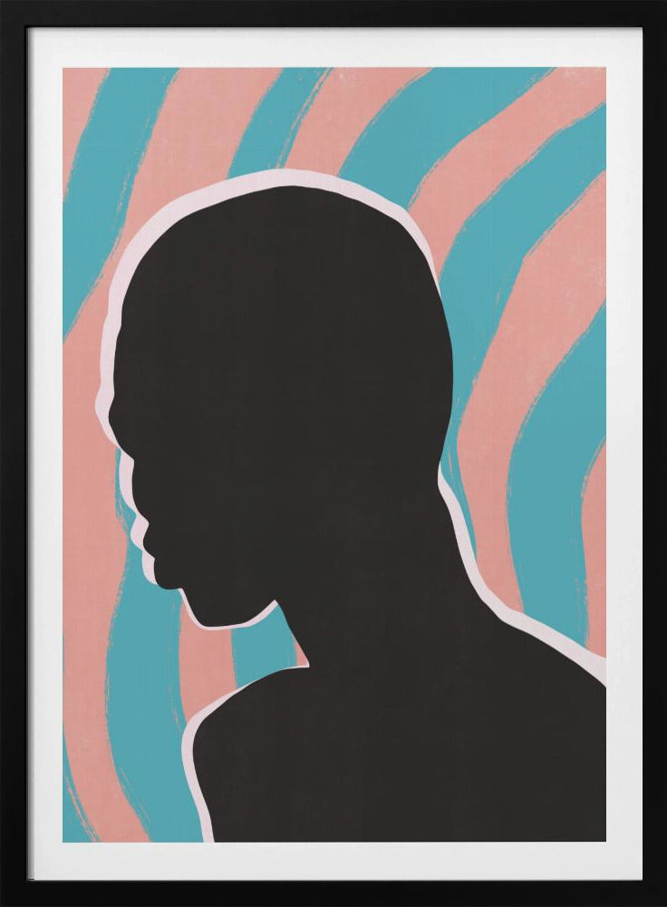 Anoniem portret in neonlicht | Poster
