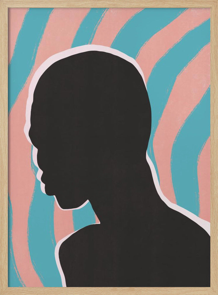 Anoniem portret in neonlicht | Poster