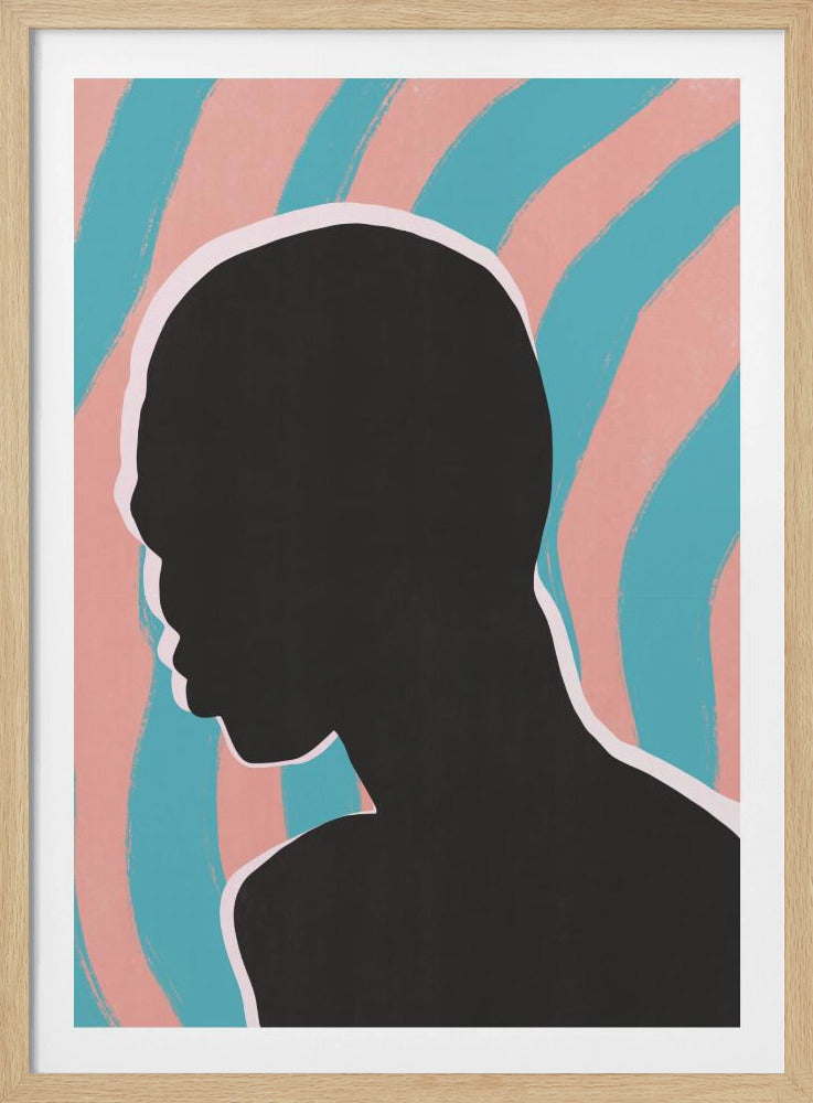 Anoniem portret in neonlicht | Poster