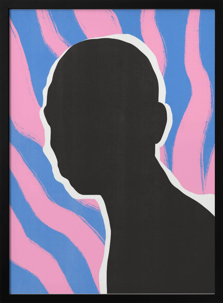 Anoniem portret in strepen | Poster