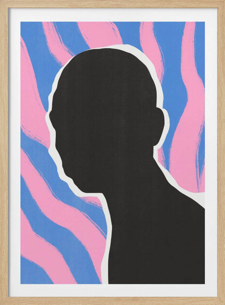 Anoniem portret in strepen | Poster