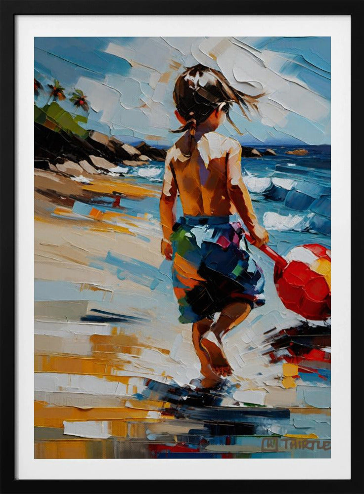 Jongen op het strand | Poster