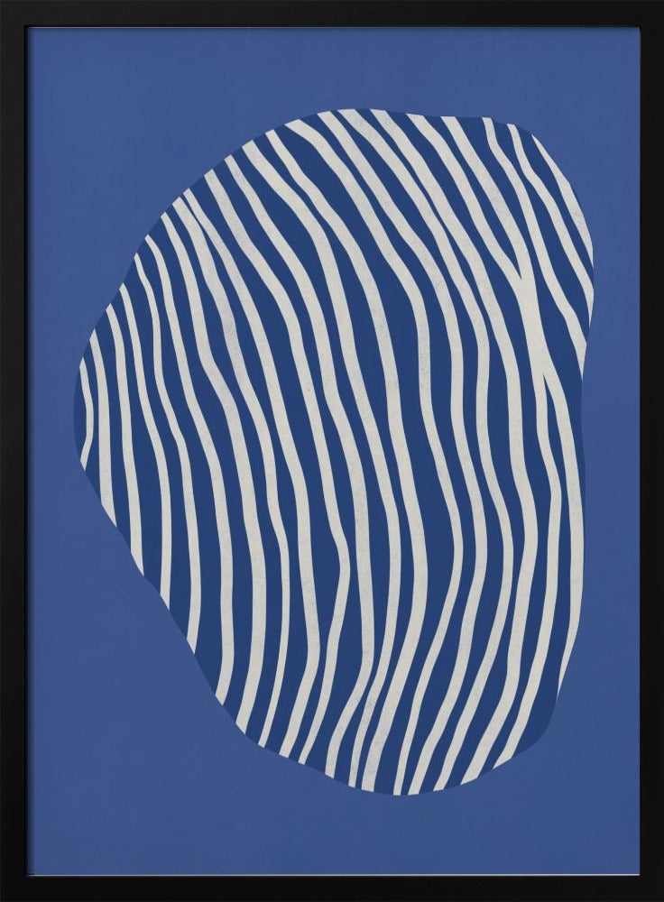 Lijnkunst opgesloten in de ruimte - blauw | Poster