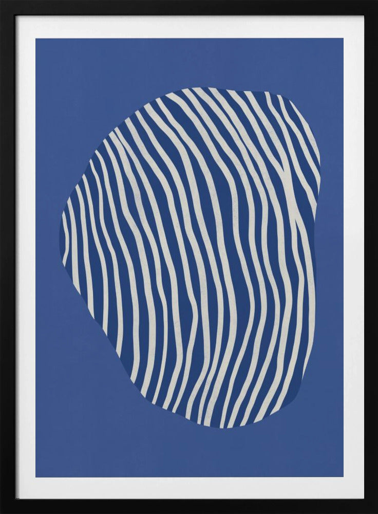 Lijnkunst opgesloten in de ruimte - blauw | Poster