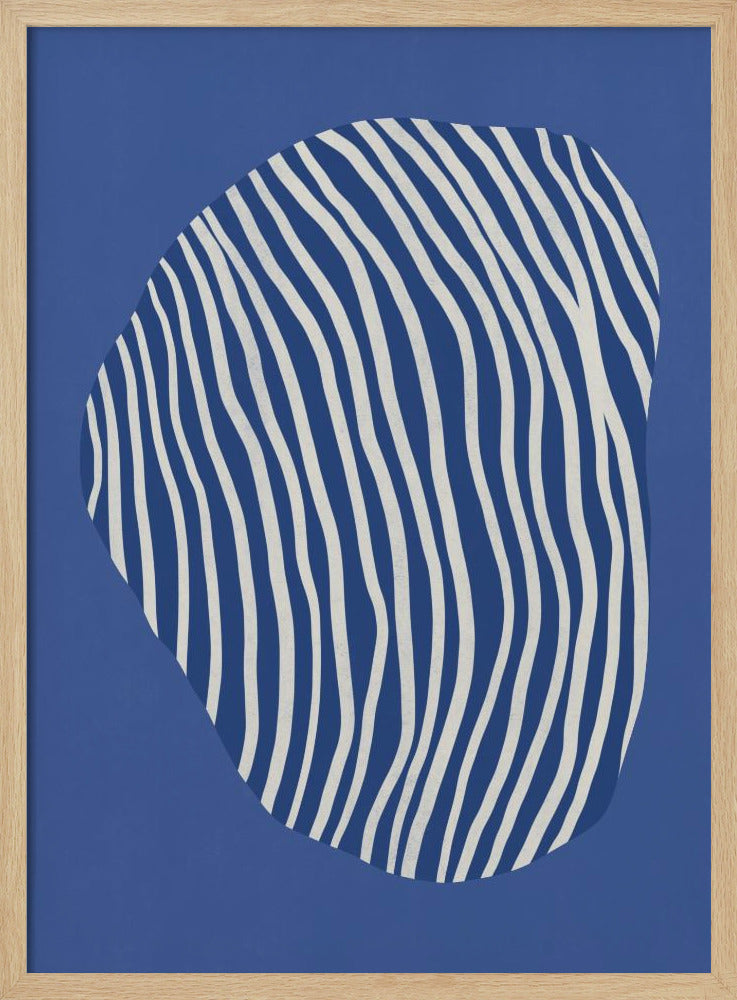Lijnkunst opgesloten in de ruimte - blauw | Poster