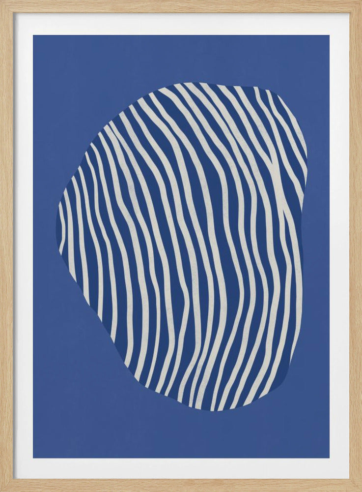 Lijnkunst opgesloten in de ruimte - blauw | Poster