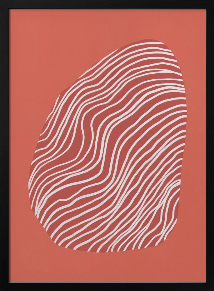 Lijnkunst opgesloten in de ruimte - rood | Poster