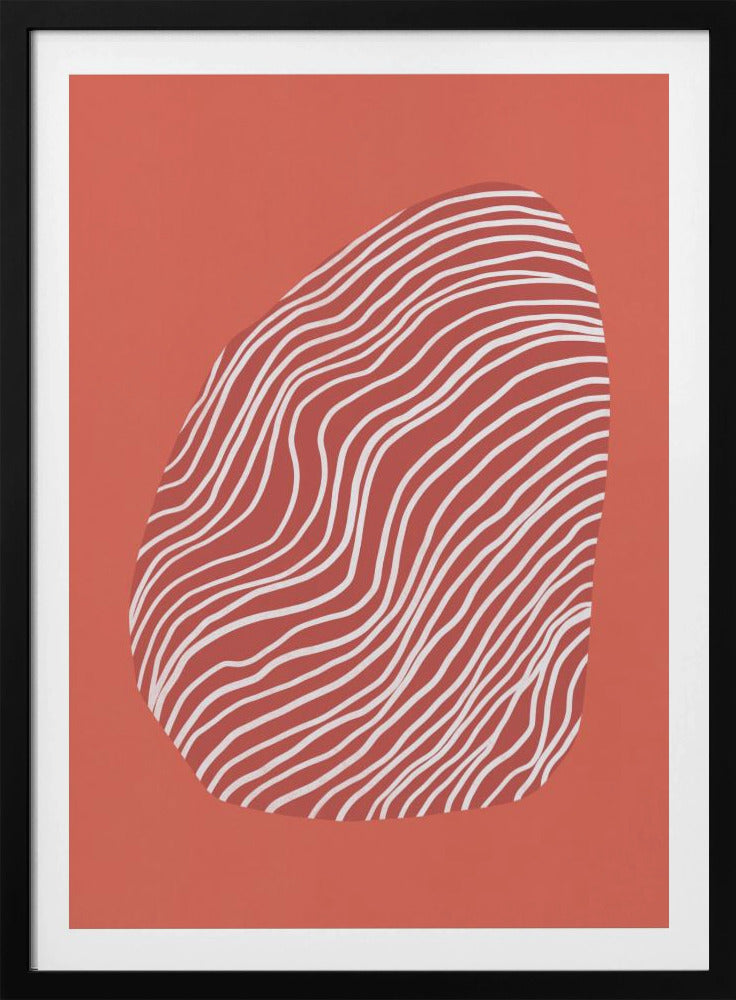 Lijnkunst opgesloten in de ruimte - rood | Poster