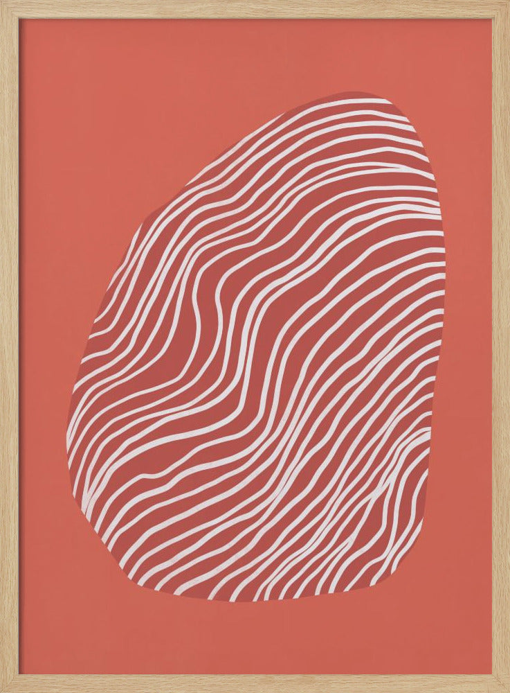 Lijnkunst opgesloten in de ruimte - rood | Poster