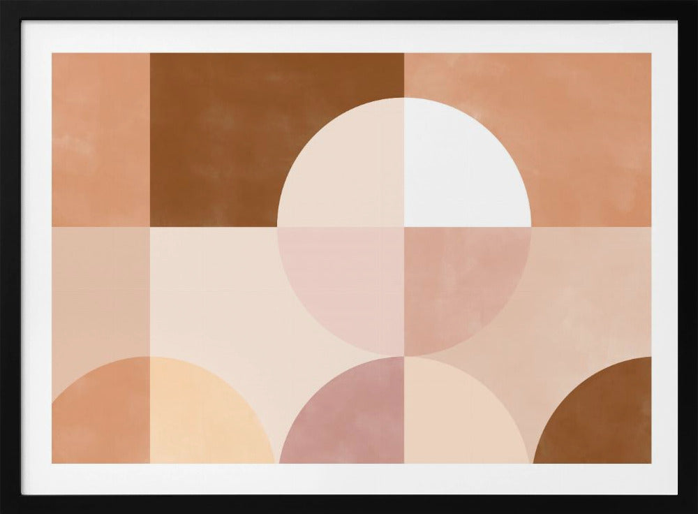 Geometrische vormen met warme aardse tinten | Poster