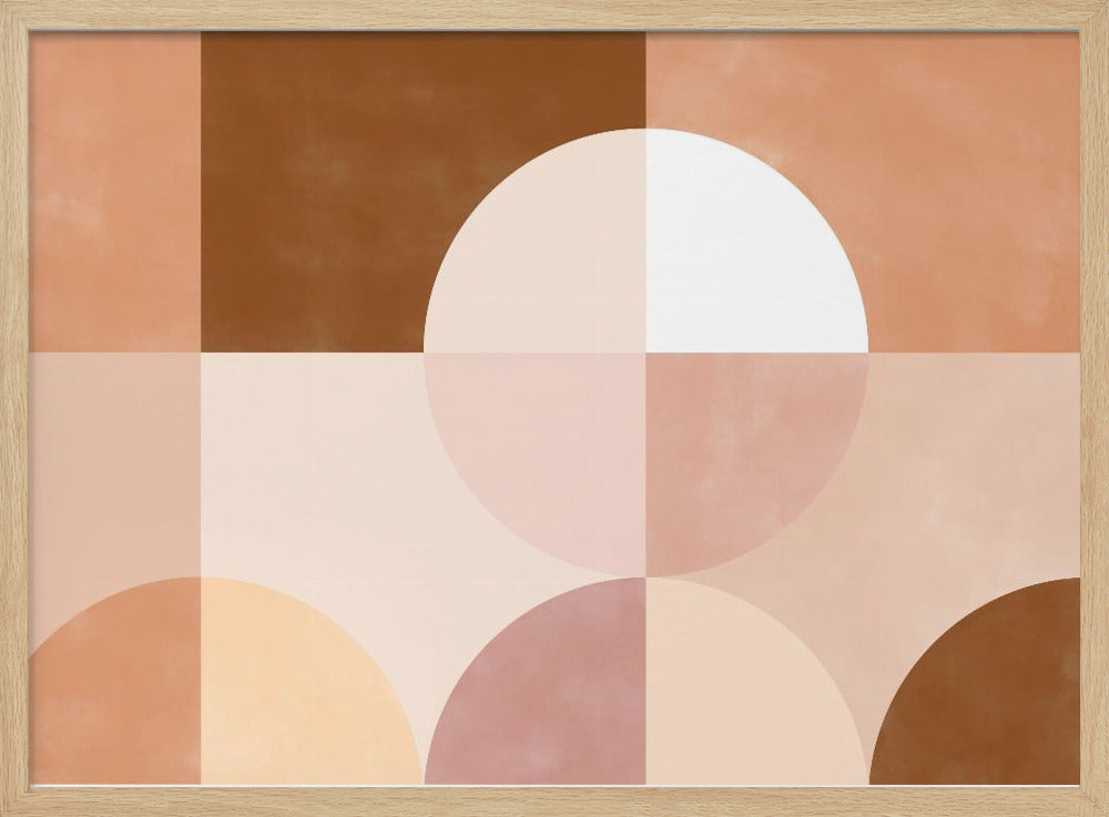Geometrische vormen met warme aardse tinten | Poster