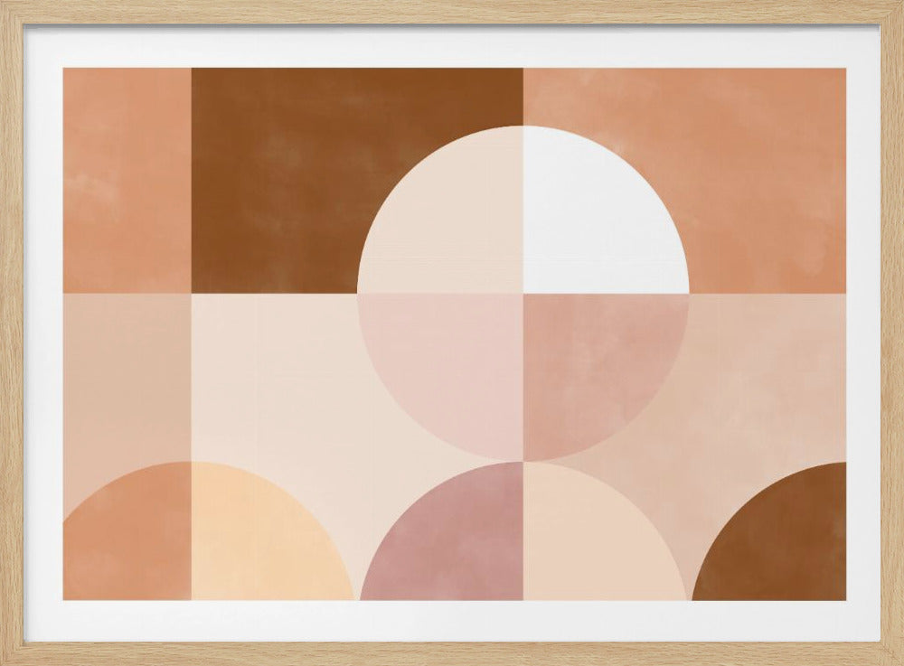 Geometrische vormen met warme aardse tinten | Poster