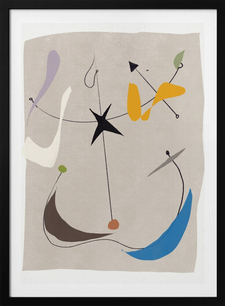 Minimalistische lijnen en kleurrijke vormen | Poster