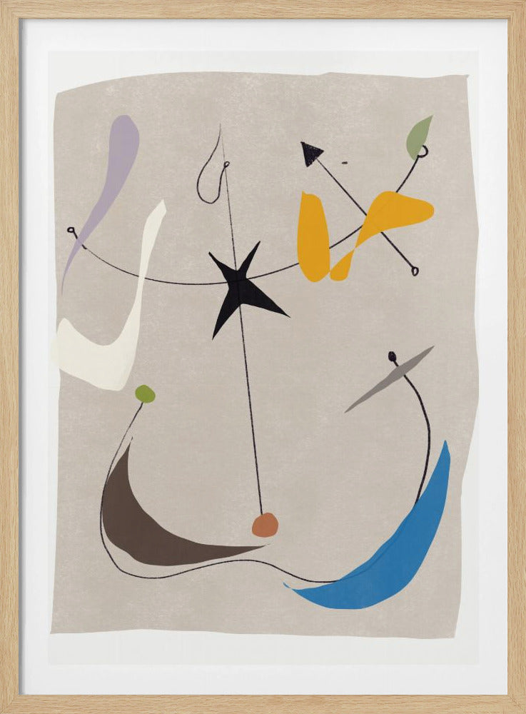 Minimalistische lijnen en kleurrijke vormen | Poster
