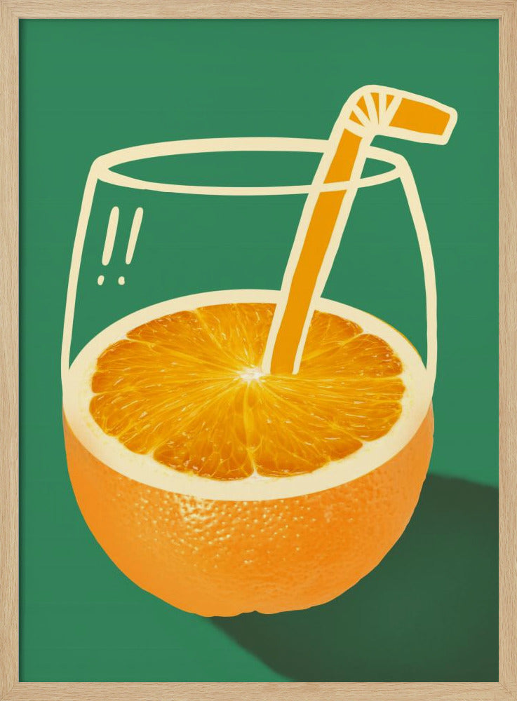 Levendig oranje, slim geïllustreerd | Poster