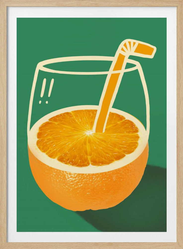 Levendig oranje, slim geïllustreerd | Poster