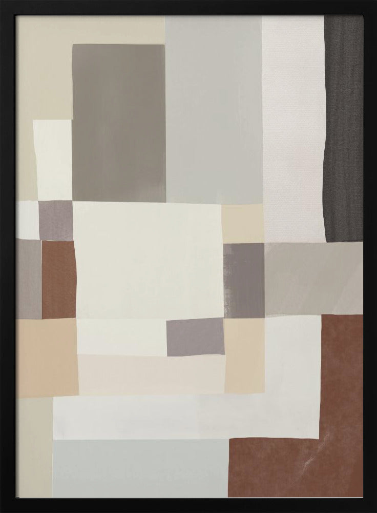 Neutrale kleur geometrisch abstract 02 | Poster