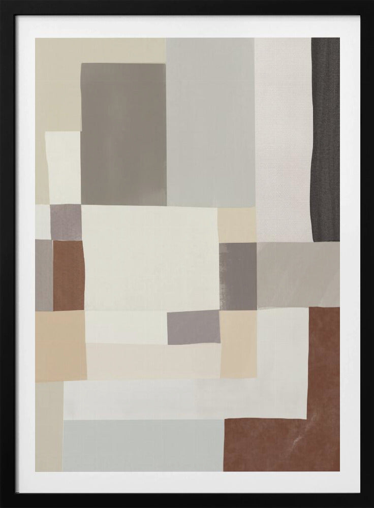 Neutrale kleur geometrisch abstract 02 | Poster
