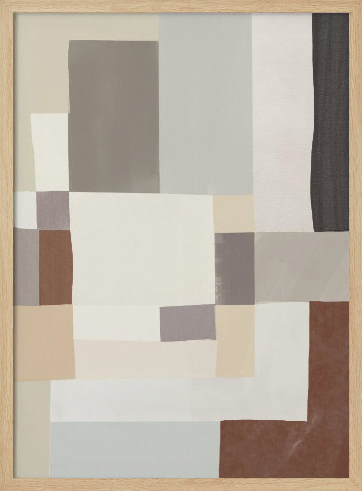 Neutrale kleur geometrisch abstract 02 | Poster