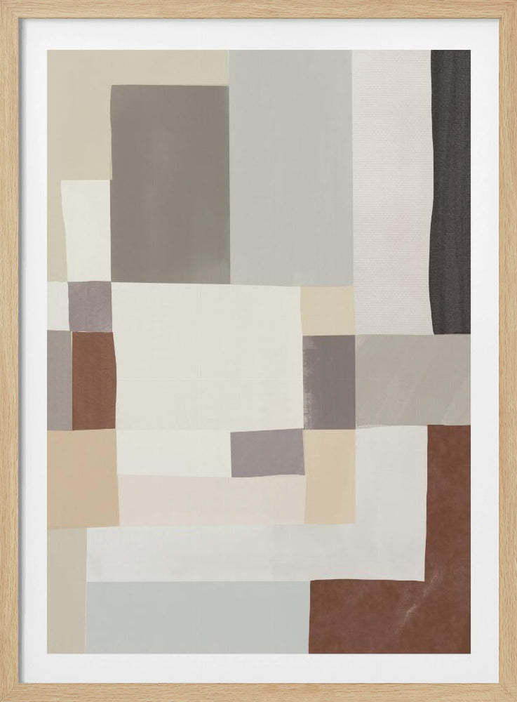 Neutrale kleur geometrisch abstract 02 | Poster