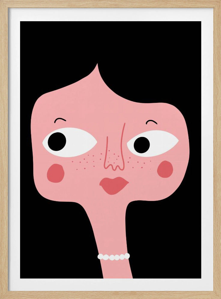 Eigenzinnig roze gezicht | Poster