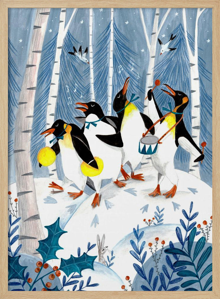 Pinguïns maken muziek in het bos | Poster